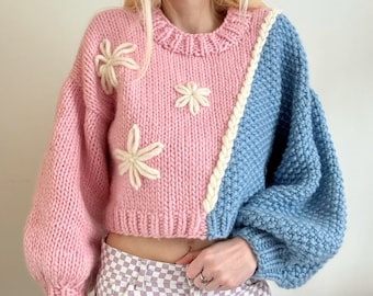 Knitting Pattern Daisy Chain Sweater Digital Download