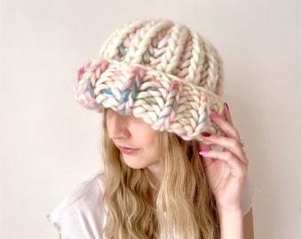 Knitting Pattern Super Squishy Chunky Beanie Hat Digital Download