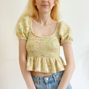Knitting Pattern Cheap Frills Puff Tee Digital Download