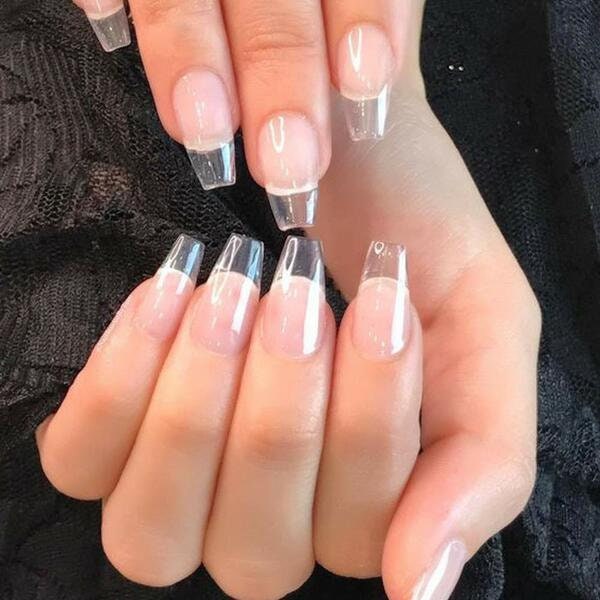 Clear Ombré Nails - Etsy
