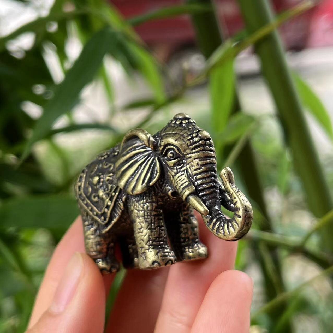 Solid Copper Brass Elephant Ornaments Pure Copper Animal Etsy