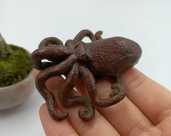 Pure Copper Power octopus Statue Sculpture, Brass octopus Statuette Figurine Modern Home Decor Office paperweight Lucky Feng Shui Ornaments