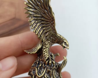 Pure Copper Power eagle Statue Sculpture, Brass eagle Statuette Figurine Modern Home Decor Office Lucky Feng Shui Ornaments Crafts