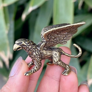 Antiqued Copper Eagle Mythological animals in Greece Museum of Art Pin Winged griffin, Little miniature Greek Mythology Griffin Claw Statue