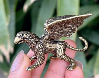 Antiqued Copper Eagle Mythological animals in Greece Museum of Art Pin Winged griffin, Little miniature Greek Mythology Griffin Claw Statue