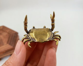 Solid Copper Brass Cute Funny lucky Dancing Crab Tea pet desktop decorations copper Statue Copper art luckly ornaments Graden Yard toy ZF109