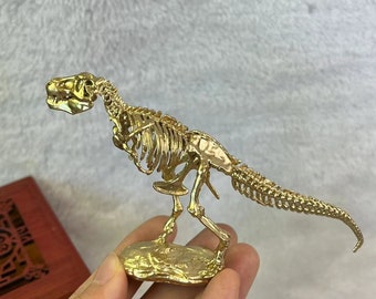 Gold-plated dinosaur exquisite dinosaur skeleton sculpture decoration, production interesting dinosaur table decoration statue art crafts