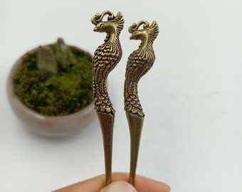 Get 2 picecs Antique Phoenix Ear Spoon Pendants