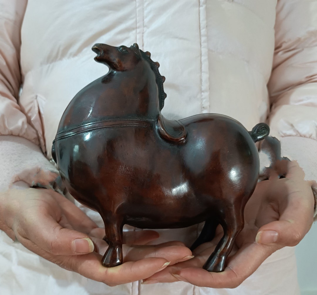 Red Copper Horse Sculpture Statue Solid Copper Decorative Etsy