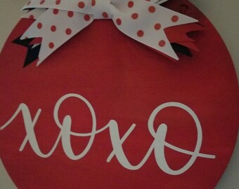 Percha de puerta de madera para el Día de San Valentín, Percha de puerta roja, Signo de San Valentín, Corona