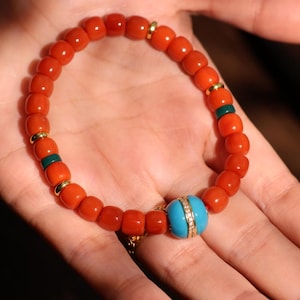 Sichuan Nanhong agate cherry red 6 mm bracelet