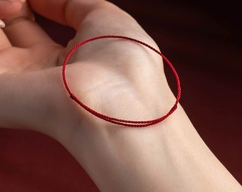 super fine red line cord bracelet 0.5mm 极细红绳