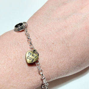Love my Dog Bracelet | Dog Bracelet | Curb Chain | Dog Bowls | Dog Bone