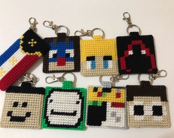 Quackity & Fundy Minecraft Skin Keychain/magnet Dream SMP 