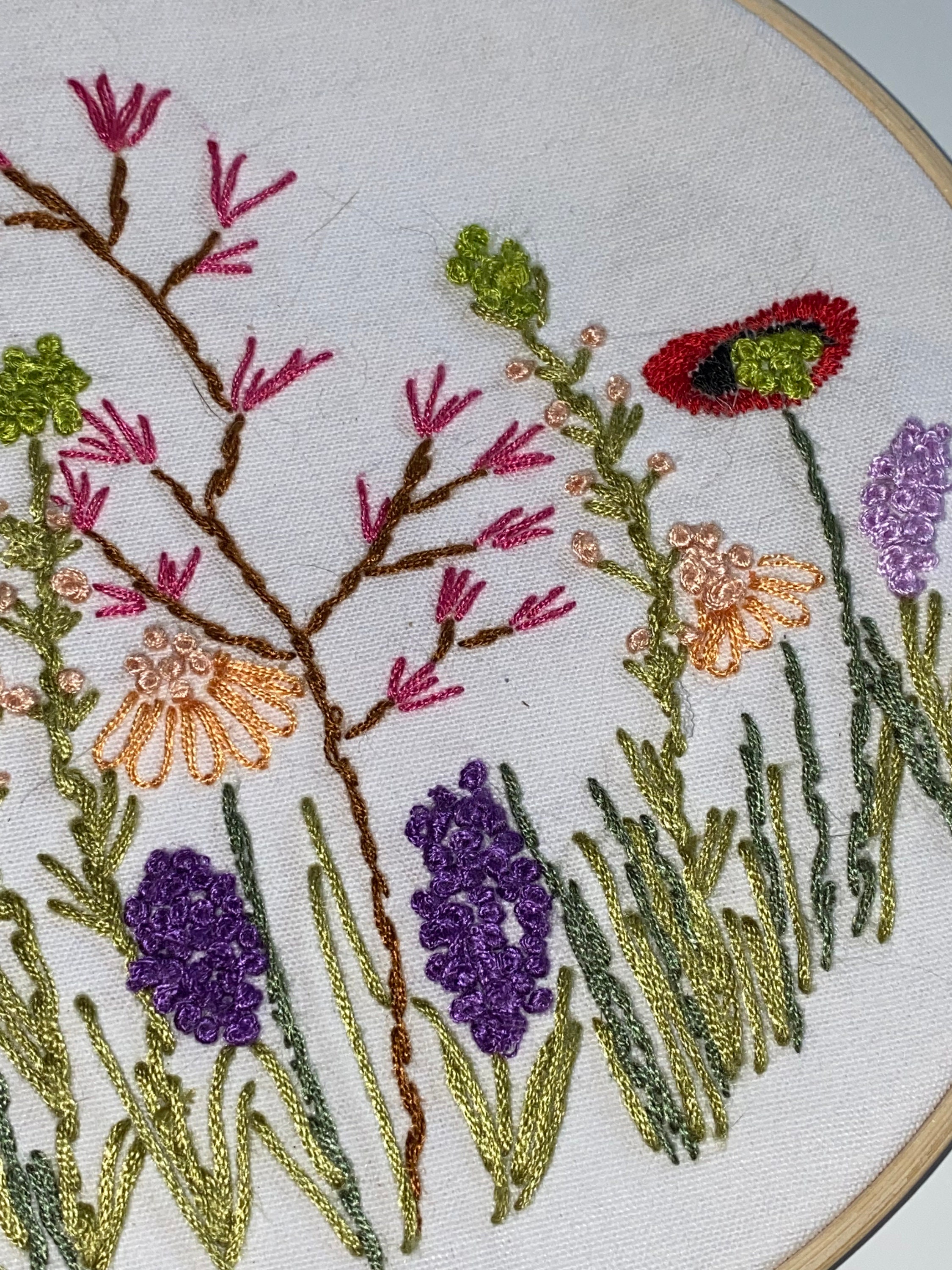 Flower Embroidery Wall Hanging - Etsy
