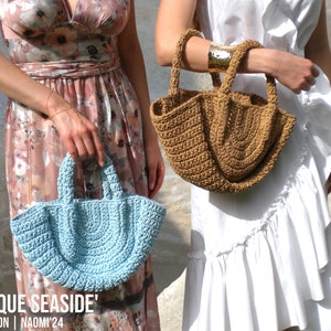 Borsa tote in rafia all'uncinetto / Borsa tote estiva da donna, Borsa a tracolla da spiaggia in paglia di cammello, Borsa tote grande in rafia intrecciata all'uncinetto