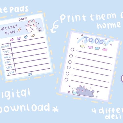 Cute Daily Planner Printable Stationery Instant Download - Etsy