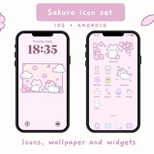 Sakura App Icons Pack | Phone Theme | Cute Wallpapers | iOS & Android |