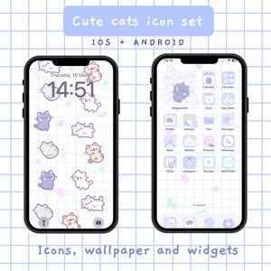 Cute Cats App Icons Pack | Phone Theme | Cute Wallpapers | iOS & Android |