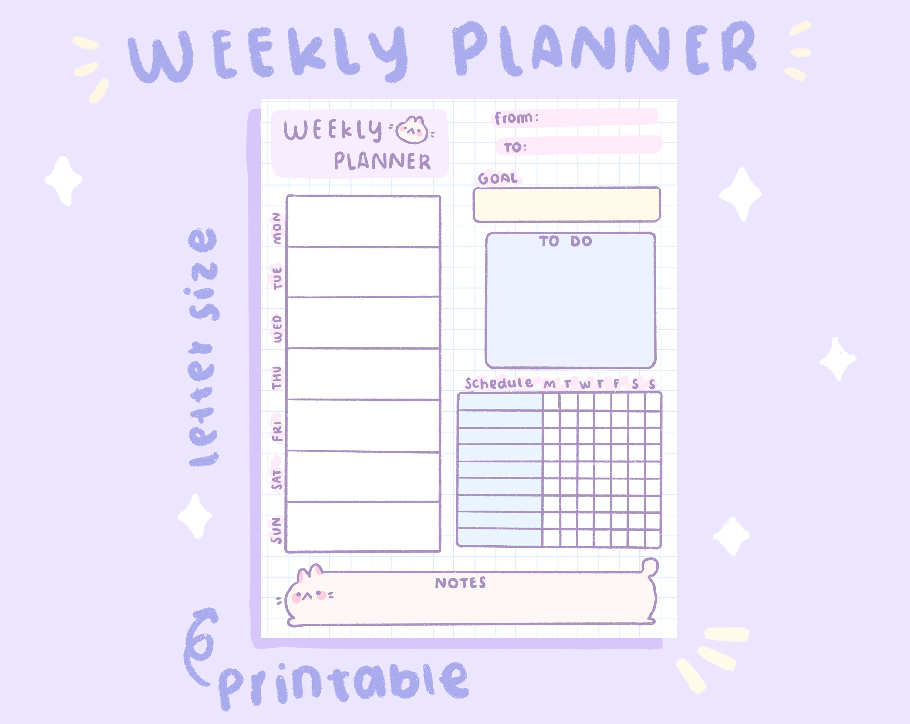 Cute Weekly Planner Printable Stationery Instant Download Etsy Australia Cute Weekly Planner Printable Stationery Instant Download Etsy Australia