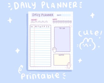 Cute Weekly Planner Printable Stationery Instant Download | Etsy