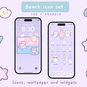 Beach App Icons Pack | Phone Theme | Cute Wallpapers | iOS & Android |