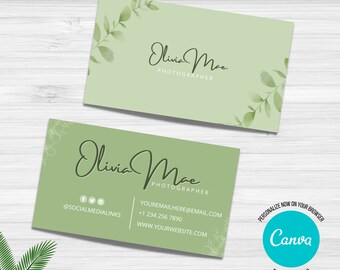 Business Card Template INSTANT DOWNLOAD Printable Business Card, Modern Business Card, Template Business Card, Affordable Card