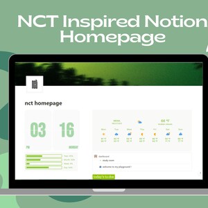 NCT Kpop にインスパイアされた Notion ホームページ、美的 Notion テンプレート、Kpop Notion テンプレート、学生用 Notion プランナーとテンプレート