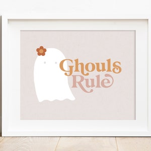 Ghouls Rule Print | Halloween Digital Download | Cute Halloween Art
