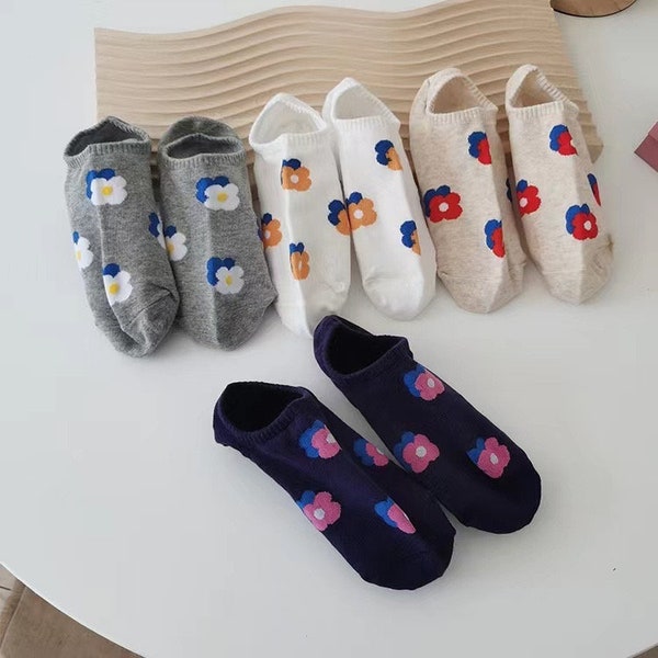 Flower Ankle Socks | Women Cotton | Summer | No-show socks | Sneaker Socks | Casual | Flowers | Hidden socks | Pattern | Cute socks