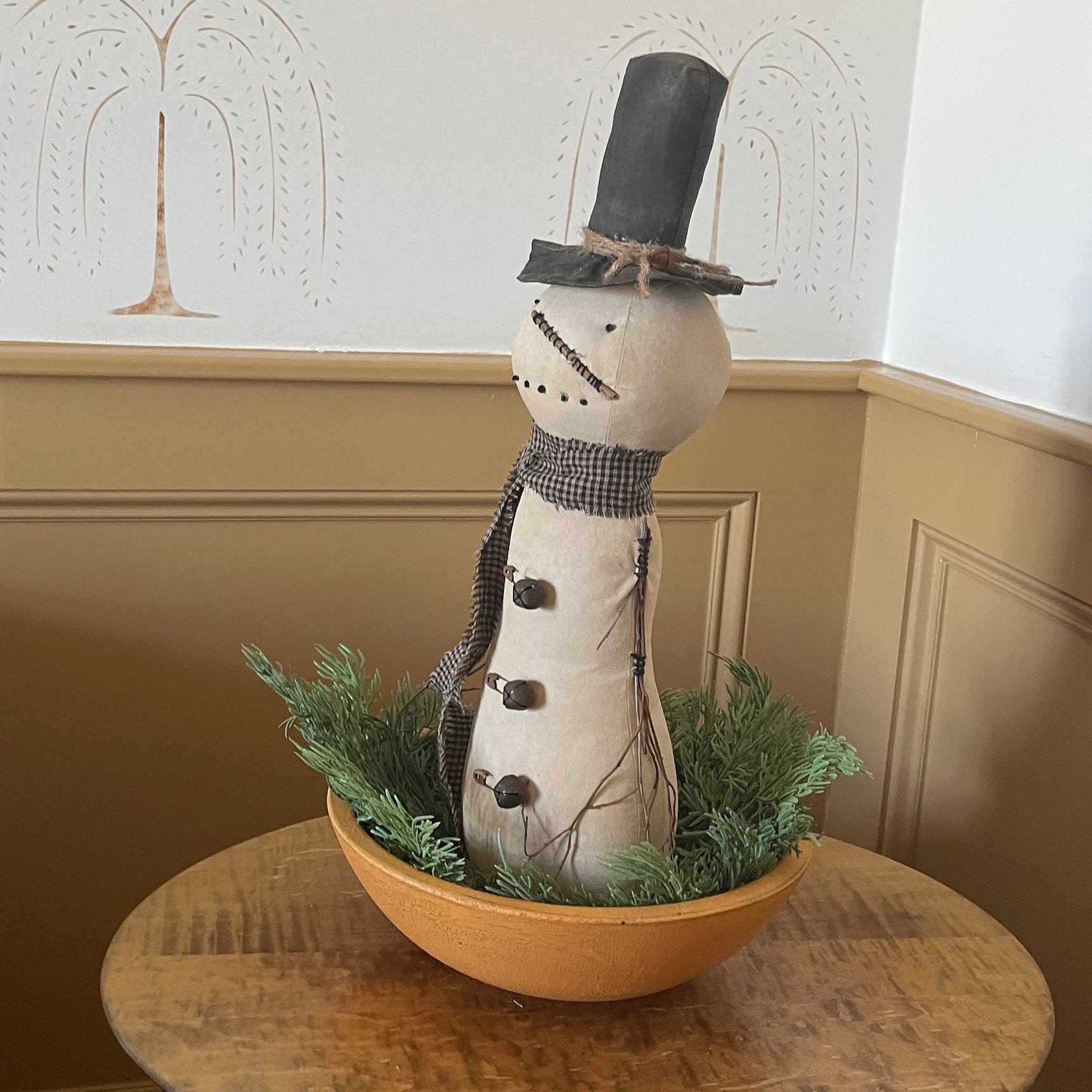 Olde Winter Snowman Doll Primitive Snowman Doll Primitive Etsy