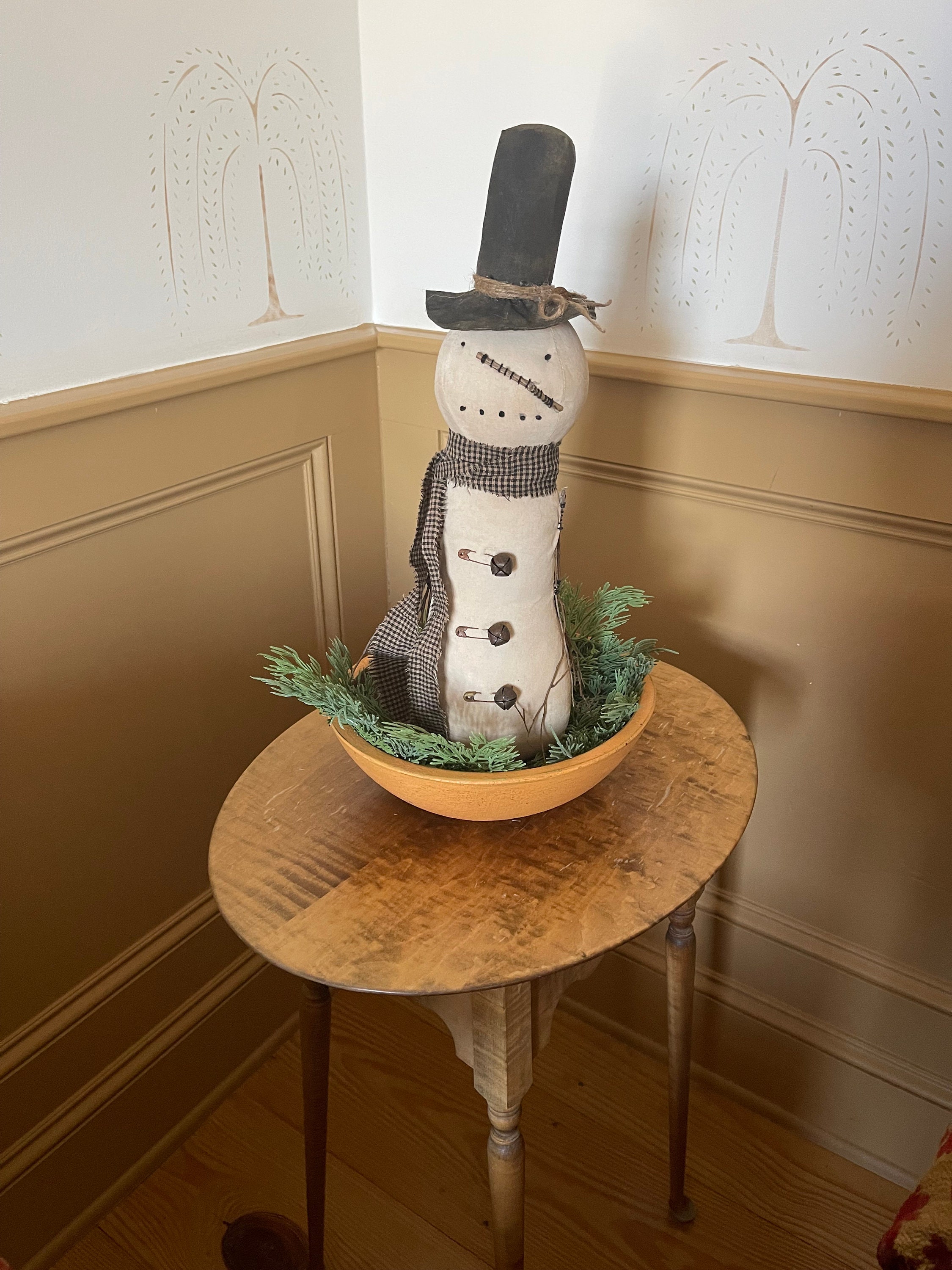 Olde Winter Snowman Doll Primitive Snowman Doll Primitive Etsy