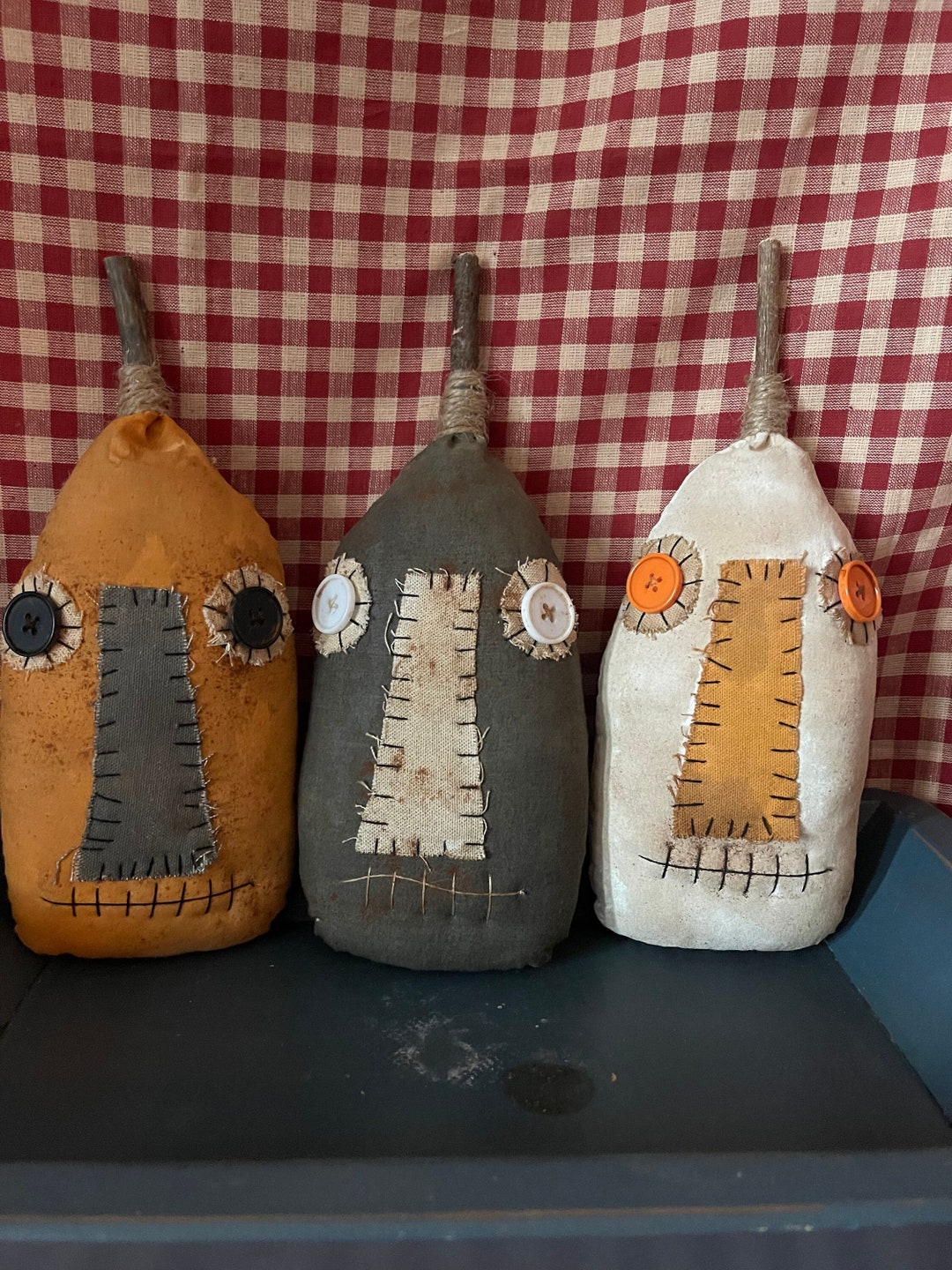 Primitive Jack O'lantern Pumpkin Head, Handmade Fall Decor - Etsy