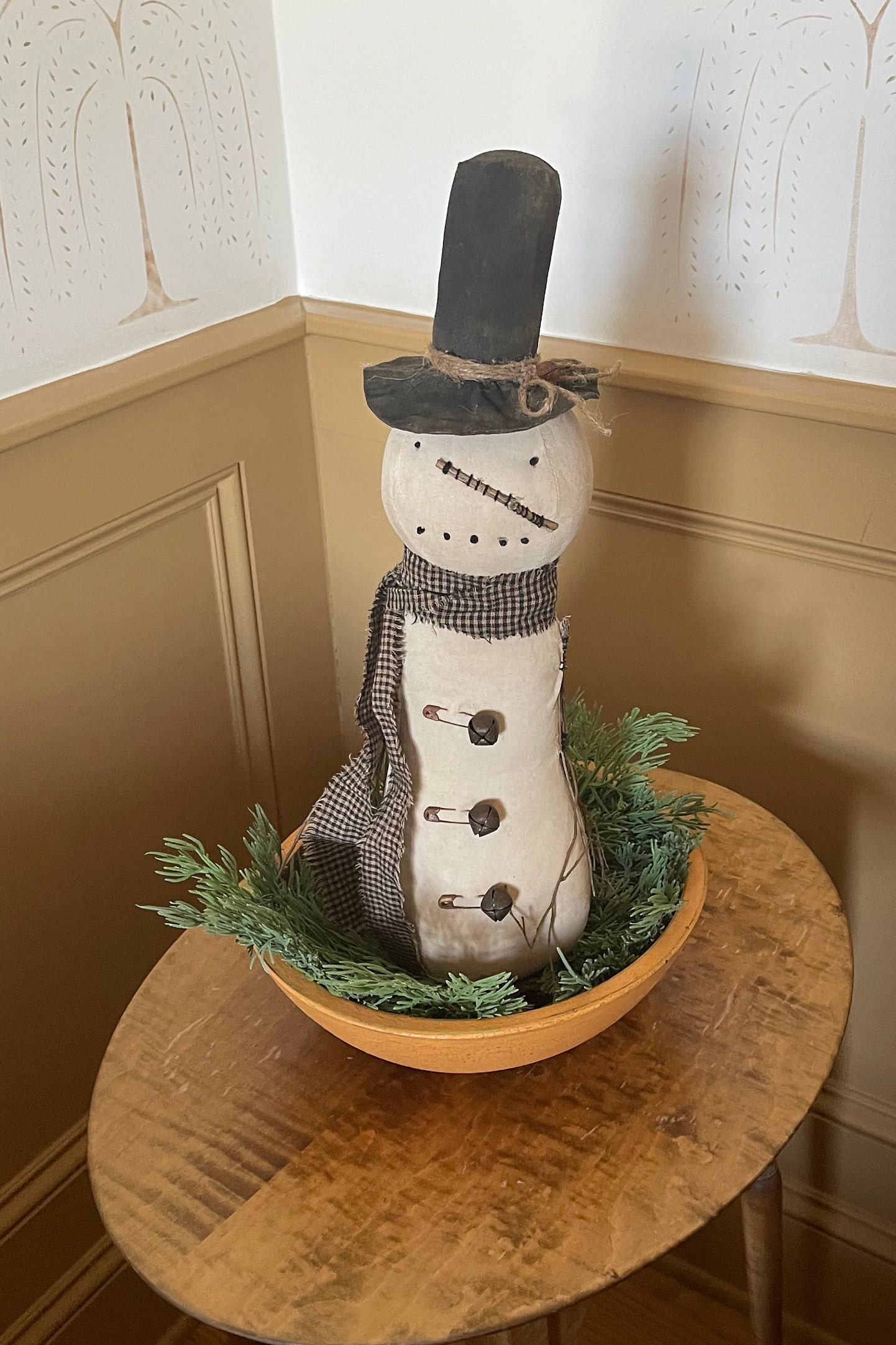 Olde Winter Snowman Doll Primitive Snowman Doll Primitive Etsy