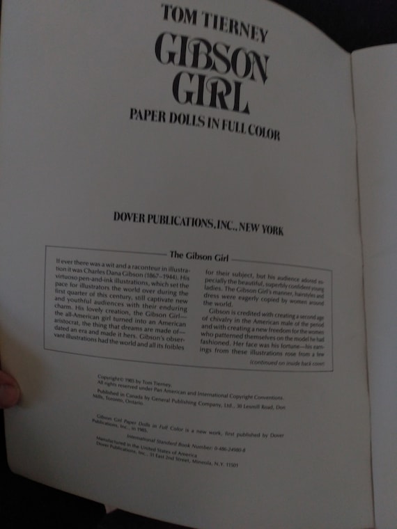 Gibson Girl Paper Dolls Dover Victorian Etsy