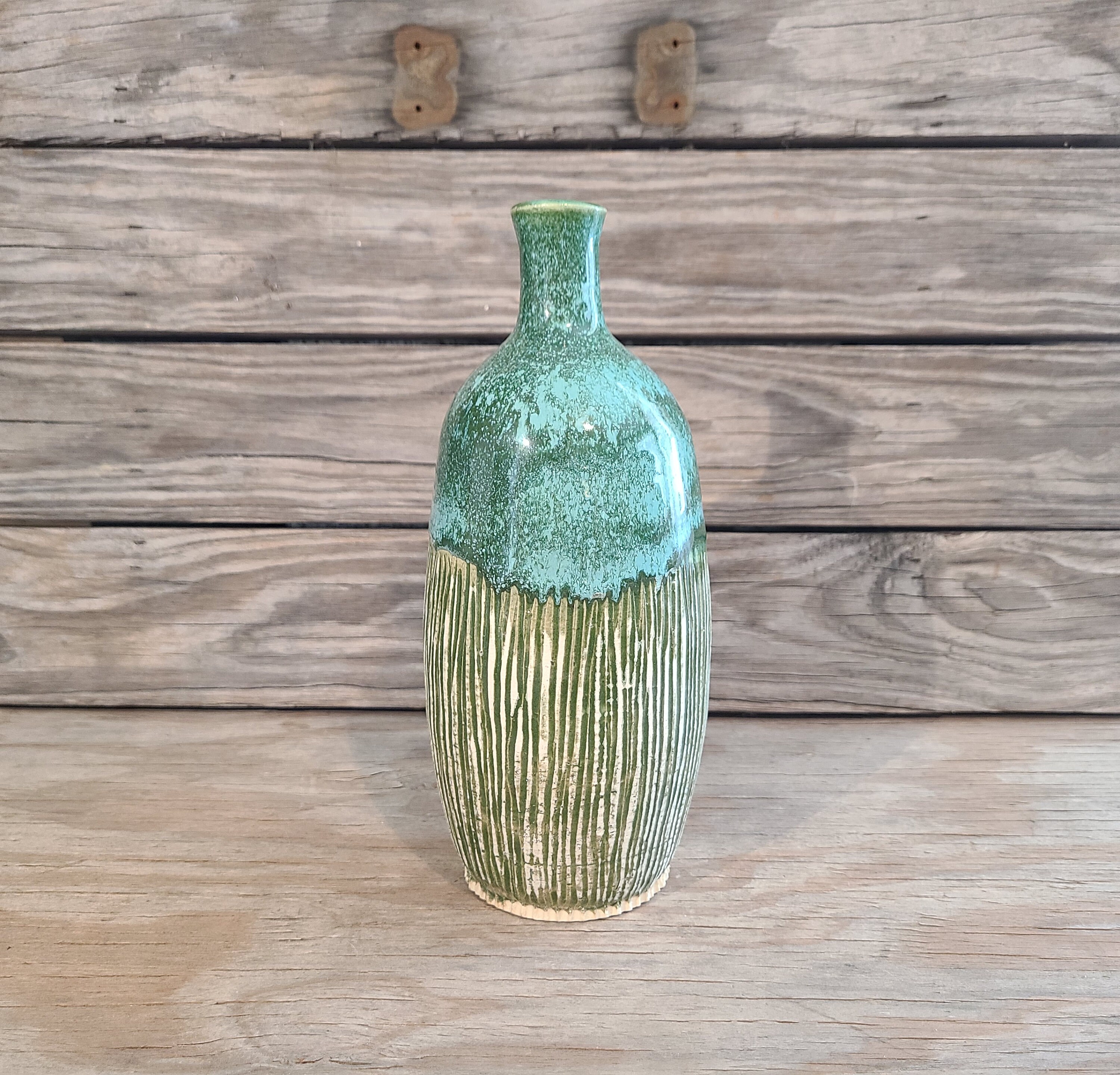 Porcelain Jade Flower Vase, 9"