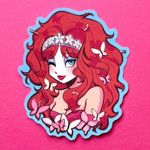 Pink Pony Girl Glitter Vinyl Sticker