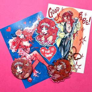 Pink Pony Girl Print and Sticker Bundle