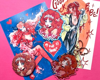 Paquete de impresiones y pegatinas de Pink Pony Girl