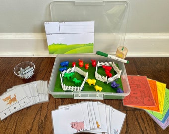 Farm learning kit for kids, Busy Boxes, Kids Birthday Gift, Animals, Montessori, School-Age, Farm Animals, PreK, Kids Spring Kit, Kids Gifts