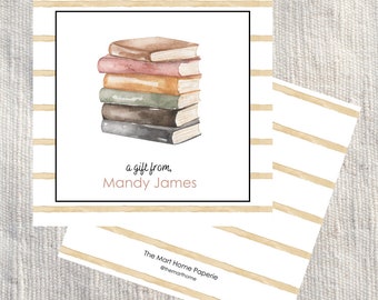 Custom Book Club Cards, Book club Gift Tag, Book lover Enclosure Card, book club, teacher card