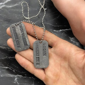 Wolverine Dog Tag Necklace Silver Logan Dog Tag Chain X men Steel Pendant Necklace Etsy Canada