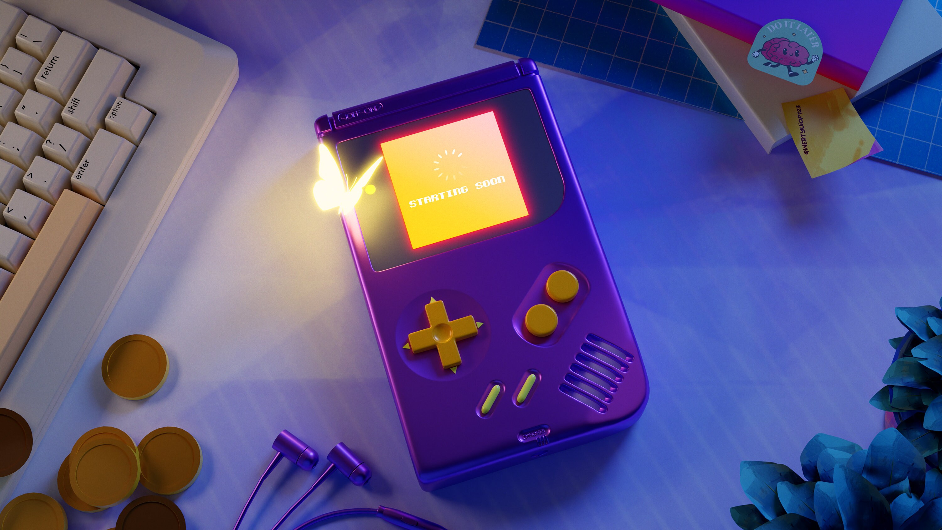 4x Animated Lofi Stream Screen 3D Stylized, Retro Gameboy, Aesthetic ...