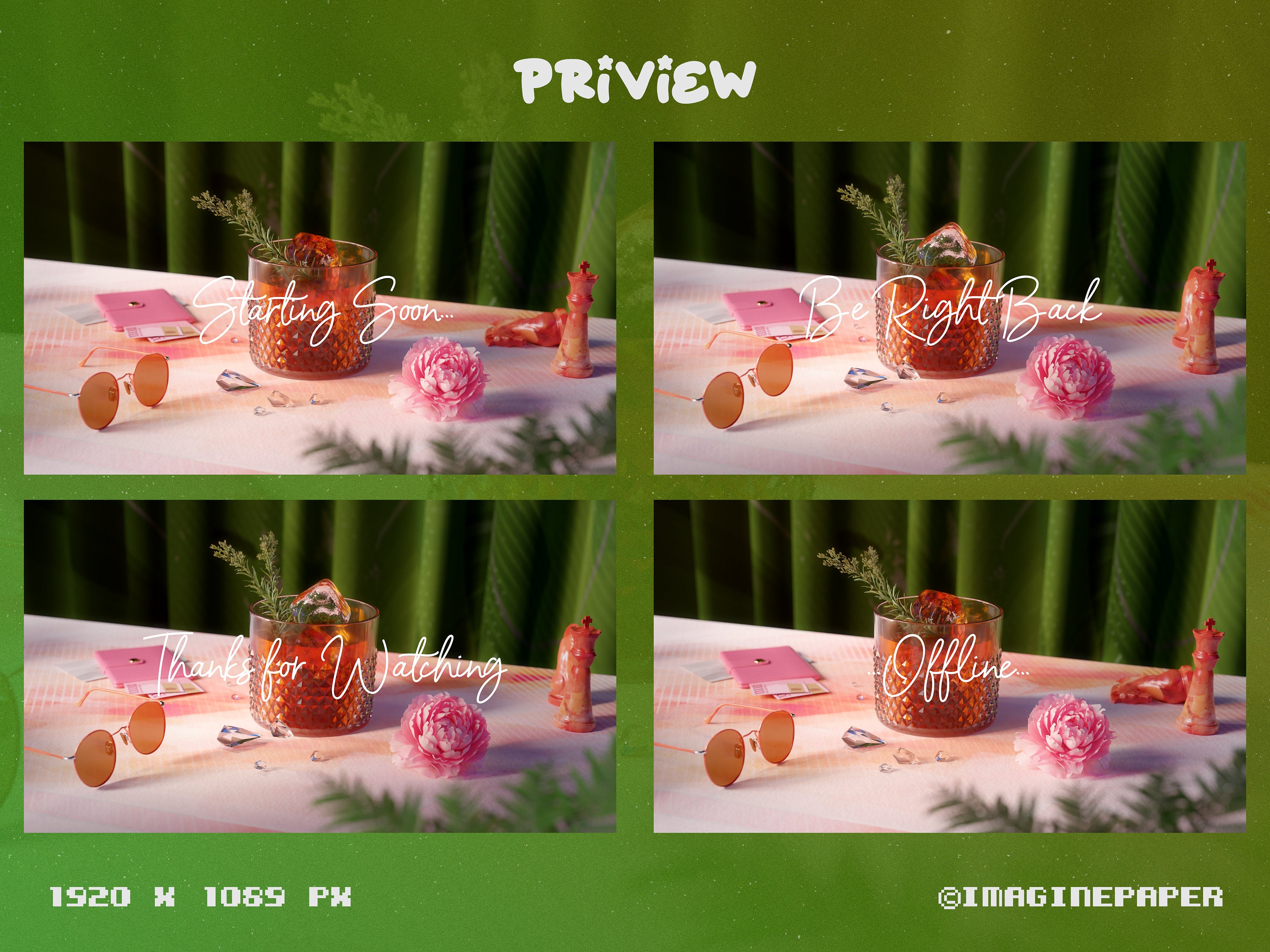 4x Animated Lofi Stream Screen 3D Stylized , Retro Desk, Aesthetic ...