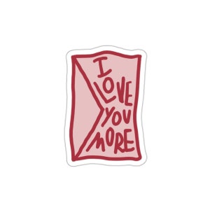 Eu te amo mais adesivo, carta de amor, dia dos namorados, amor, presente de dia dos namorados, presente para ela, adesivo kindle, adorável adesivo de vinil vermelho
