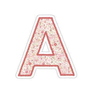 Adesivo de carta personalizado, adesivo de carta personalizado preppy, adesivo de flor rosa da moda, adesivo Kindle, garota de irmandade, adesivo Alabama Rush, dourado