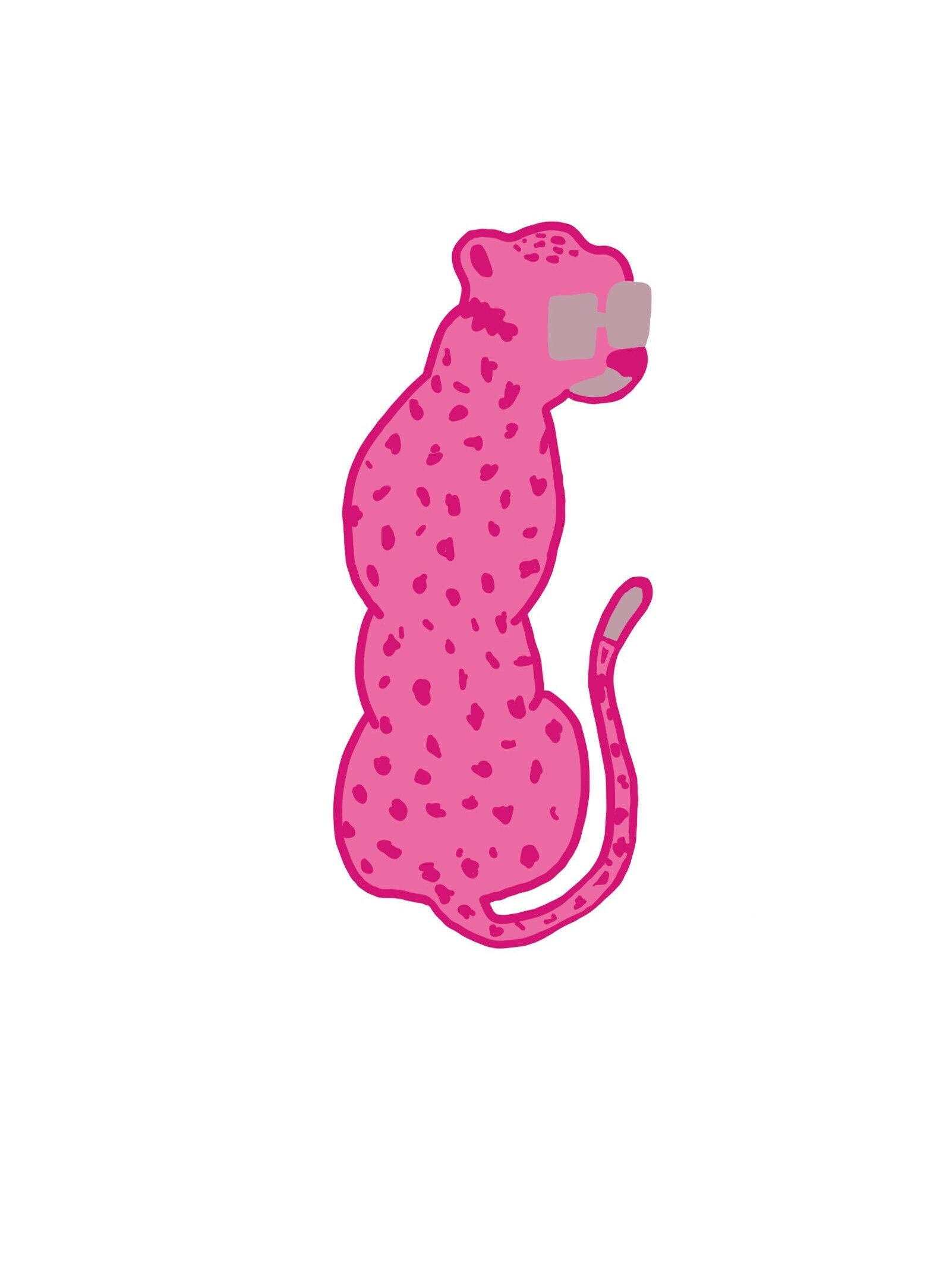 Pink Preppy Vinyl Cheetah Sticker - Etsy