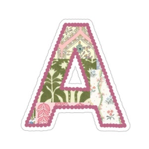 Adesivo personalizado inspirado em Lily Pulitzer rosa, estampa Lily Pulitzer, adesivo personalizado de carta preppy, adesivo Kindle, Alabama Rush, irmandade