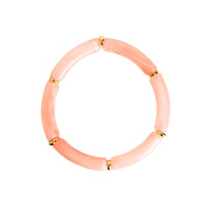 Peach Marble Stretch Acrylic Bangle | Summer Bracelet | Stacking Bracelet | Chunky Bangle | Beach Bracelet | Bracelet | Modern Bracelet