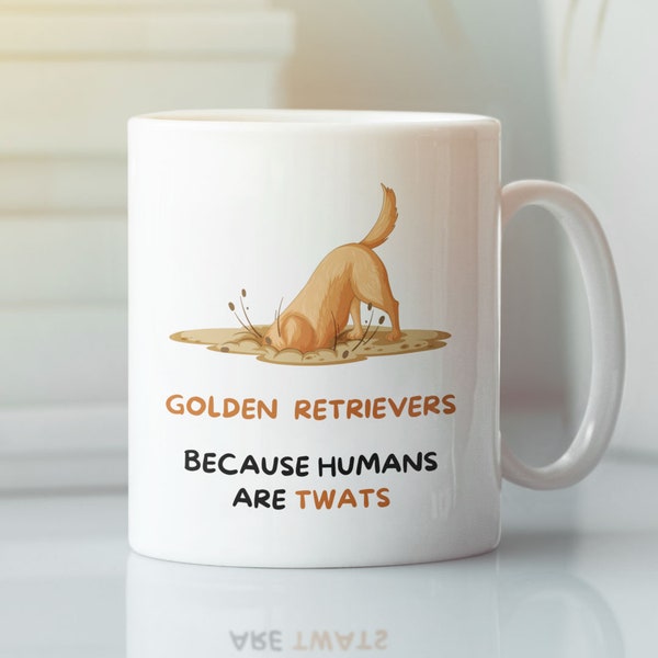 Funny Golden Retriever Coffee Gift Mug - Dog Mum Mug - Dog Dad Mug - Gifts for Dog Lovers - Rude Joke Golden Retriever Mug - Snugg Mugs